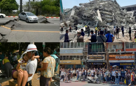 Cảnh tượng kinh hoàng sau động đất ở Myanmar và Thái Lan