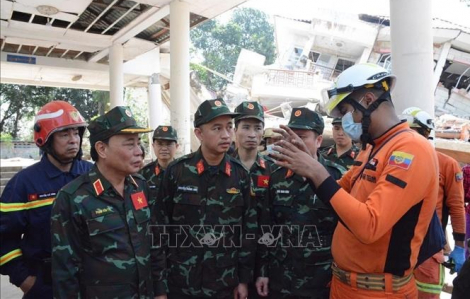 Lực lượng cứu hộ Việt Nam tiếp cận khu vực bị động đất tại Myanmar