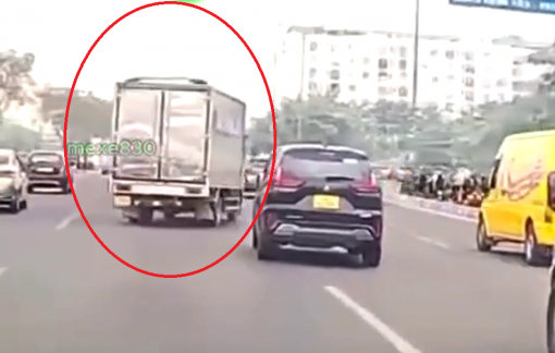Một xe tải liên tục lạng lách, tạt đầu nhiều xe trên đường Phạm Văn Đồng gây xôn xao