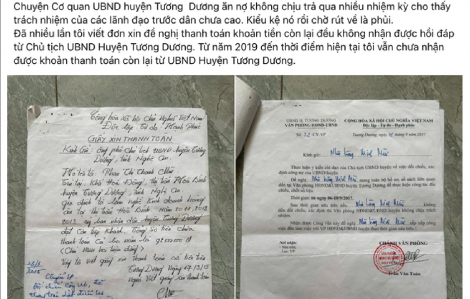 UBND huyện đã trả tiền cơm tiếp khách nợ nhà hàng từ 10 năm trước
