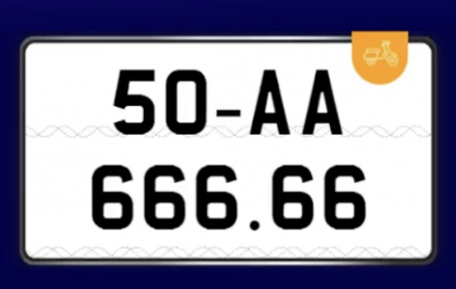 Thêm biển số xe máy 50AA-666.66 của TPHCM đấu giá được hơn 2 tỉ