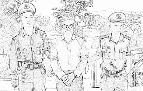 Hình ảnh dẫn giải cựu Thứ trưởng Bộ Công thương Hoàng Quốc Vượng đến tòa