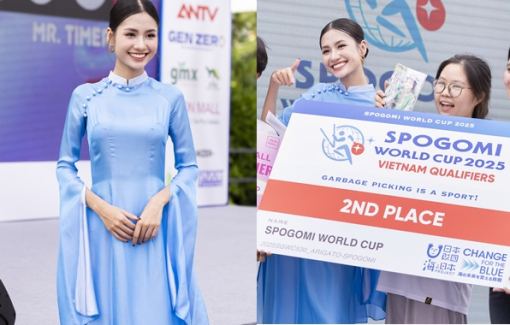Hoa hậu Thanh Hà khoe sắc với áo dài, làm đại sứ cuộc thi nhặt rác bảo vệ môi trường