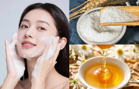 Trộn muối, mật ong vào sữa rửa mặt giúp da láng bóng