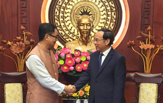 Bí thư Thành ủy TPHCM Nguyễn Văn Nên tiếp Bộ trưởng Ấn Độ