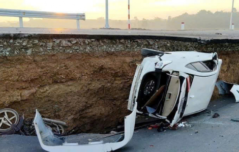 Đường dẫn cầu Hòa Bình sụt lún là do túi bùn cục bộ bị trượt