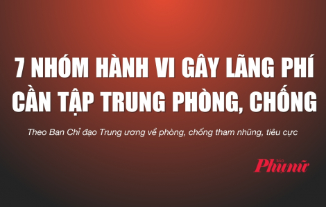 [Infographic] 7 nhóm hành vi gây lãng phí cần tập trung phòng, chống