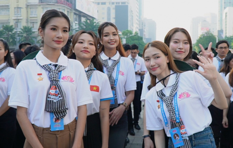 Hoa hậu Thanh Thủy, ca sĩ Hòa Minzy là đại biểu Đại hội Thanh niên tiên tiến làm theo lời Bác toàn quốc lần thứ VIII