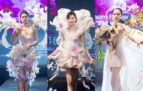 Thiên Ân, Quế Anh, Lê Hoàng Phương 'đọ' trình catwalk trong sự kiện của nghệ nhân Chiến Trần