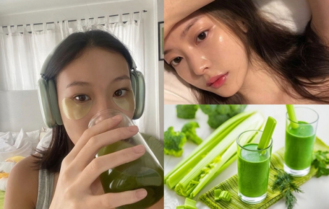 Uống nước ép cần tây để da và tóc giảm tiết dầu mùa hè