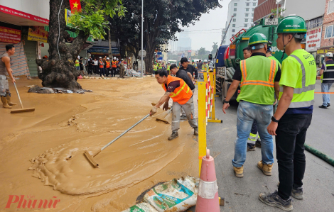 Lại xảy ra sự cố phun trào phụ gia tại Metro Nhổn - Ga Hà Nội