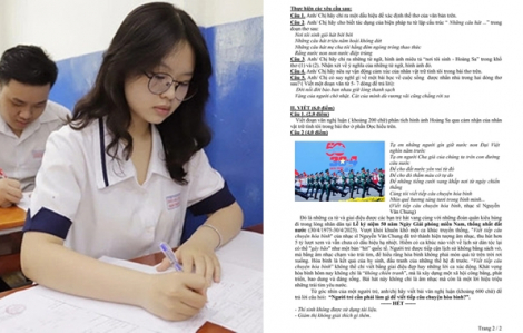 ''Viết tiếp câu chuyện hòa bình” vào đề thi thử tốt nghiệp THPT tại TPHCM