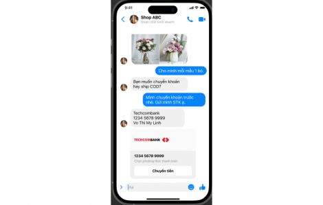 Techcombank tích hợp tính năng chuyển tiền qua Messenger, nâng cao trải nghiệm giao dịch liền mạch cho khách hàng