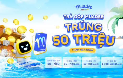 Cơ hội trúng 50 triệu đồng khi thanh toán bằng thẻ trả góp Muadee