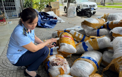 Đà Nẵng: Phát hiện lô hàng 700kg mực khô bốc mùi bị vứt ở vỉa hè