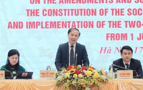 Họp báo quốc tế về sửa đổi một số điều của Hiến pháp và triển khai mô hình chính quyền địa phương 2 cấp
