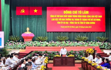 Tổng bí thư Tô Lâm làm việc với TPHCM, Bình Dương, Bà Rịa - Vũng Tàu