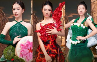 Thí sinh Hoa hậu Trái đất Việt Nam diện trang phục từ giấy báo, chai nhựa...