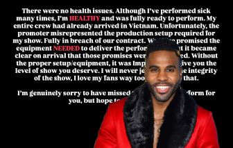 Jason Derulo nói lý do không đến Việt Nam biểu diễn không phải như BTC công bố