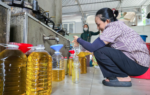 Lo ngại dầu ăn “bẩn”, người dân đổ xô đi ép dầu đậu phộng
