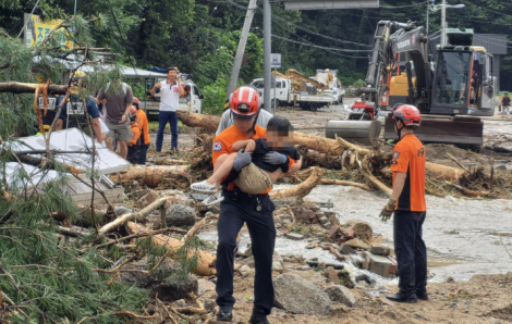 26 người chết và mất tích trong cơn mưa lũ “trăm năm có một" ở Hàn Quốc