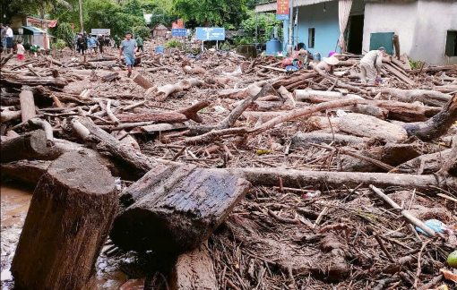 Rác bủa vây đường quốc lộ, nhà dân ở Nghệ An sau khi lũ rút