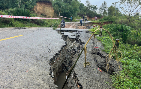 "Hố tử thần" xuất hiện trên Quốc lộ 40B nối Quảng Ngãi - Đà Nẵng