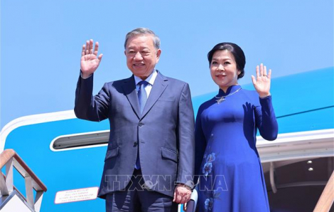 Tổng bí thư Tô Lâm và Phu nhân bắt đầu thăm cấp Nhà nước đến Hàn Quốc