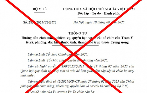 Cảnh báo công văn giả mạo hướng dẫn của Bộ Y tế sau sắp xếp bộ máy