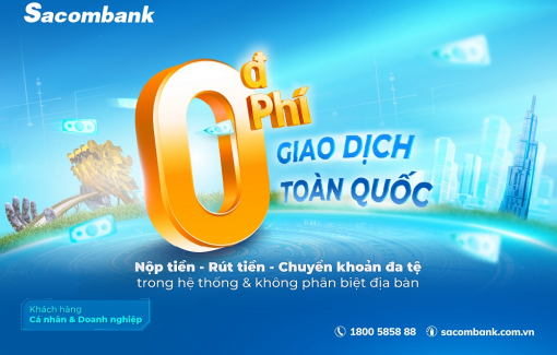 Sacombank miễn phí giao dịch trong hệ thống - Đẩy mạnh số hóa, lan tỏa lợi ích khắp mọi miền