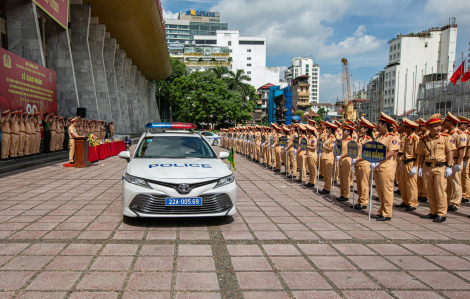 Hơn 600 cán bộ, chiến sĩ CSGT từ các địa phương tăng cường bảo vệ A80