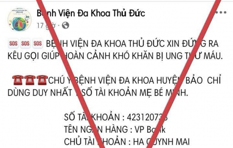 Cảnh giác chiêu lừa kêu gọi đóng viện phí cho người nghèo