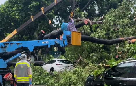 Người dân Hà Nội tất bật dọn dẹp nhà ở, phố phường sau mưa lớn