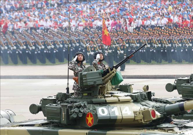 Chiến sĩ khối xe Tăng thiết giáp - Ảnh: Phương Hoa/TTXVN