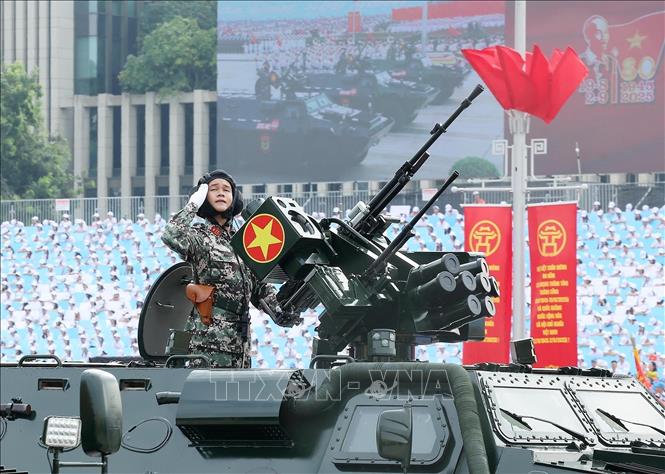 Chiến sĩ Khối xe Tăng thiết giáp - Ảnh: Lâm Khánh/TTXVN