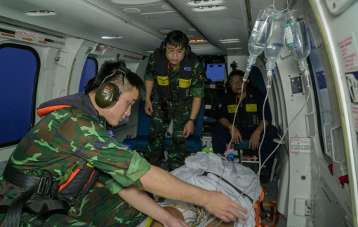 Dùng trực thăng cấp cứu ngư dân liệt 2 chân, hôn mê sau khi lặn biển