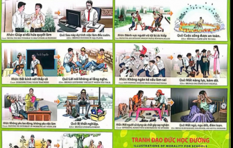 UBND phường Phú Mỹ nói gì về việc trường tiểu học treo tranh nhân quả?