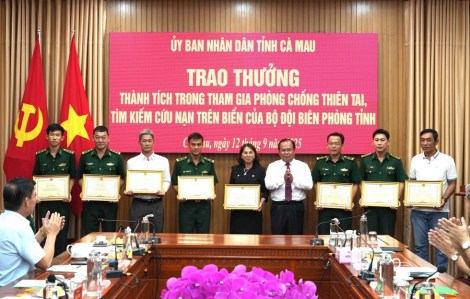 Cà Mau: Khen thưởng đột xuất tập thể, cá nhân tham gia cứu nạn trên biển