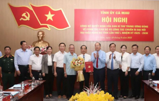 Ông Hồ Thanh Thủy giữ chức Phó bí thư Tỉnh ủy Cà Mau