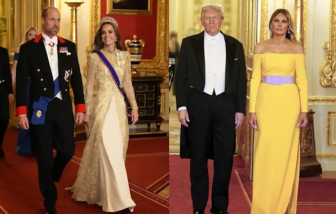 Thời trang ấn tượng của vương phi Kate đón tiếp tổng thống Donald Trump