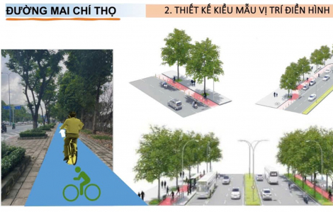 Làn riêng cho xe đạp trên đường Mai Chí Thọ sẽ kéo dài đến ga metro