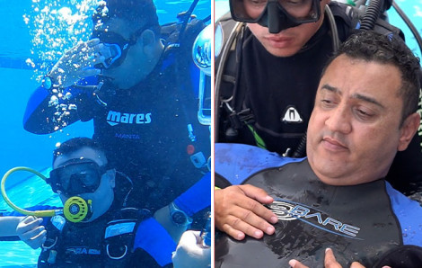 Người đàn ông liệt tứ chi phá kỷ lục lặn biển