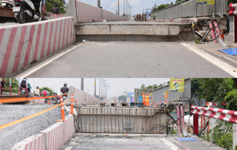 Cận cảnh cầu Bình Triệu 1 đã đạt tĩnh không gần 7m