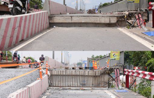 Cận cảnh cầu Bình Triệu 1 đã đạt tĩnh không gần 7m