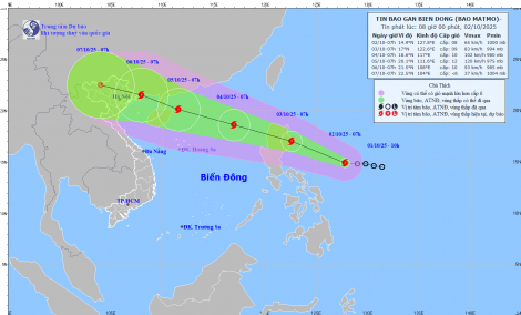 Dự báo chiều tối mai (3/10) cơn bão số 11 Matmo sẽ đi vào Biển Đông