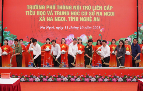 Tổng bí thư Tô Lâm dự lễ khởi công xây dựng trường nội trú liên cấp tại Nghệ An