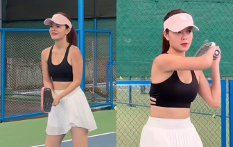 Sao Việt khỏe đẹp: Mẹ 3 con Phạm Quỳnh Anh chơi pickleball để dáng thon