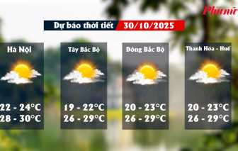 Thời tiết ngày 30/10: Bắc Bộ duy trì ngày nắng, đêm lạnh và có mưa vài nơi