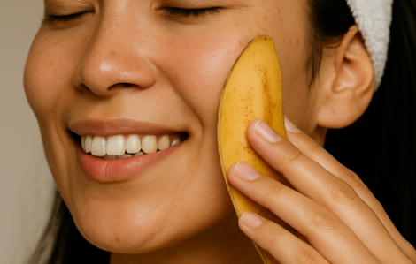 Làm đẹp từ gian bếp: Vỏ chuối giúp giảm mụn, sáng da