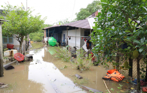 Vỡ đê bao, nhiều nhà dân và vườn cây ở Cồn Sơn (Cần Thơ) bị ngập